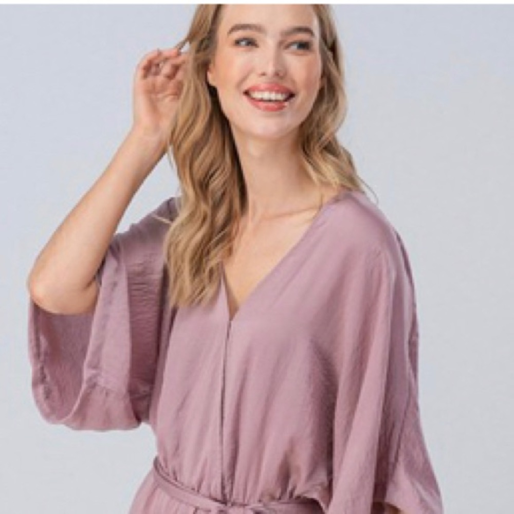 Mauve silk romper